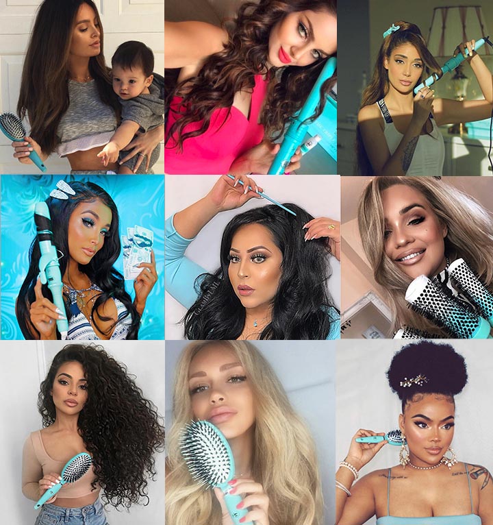 collage of nine influencers with LMH products